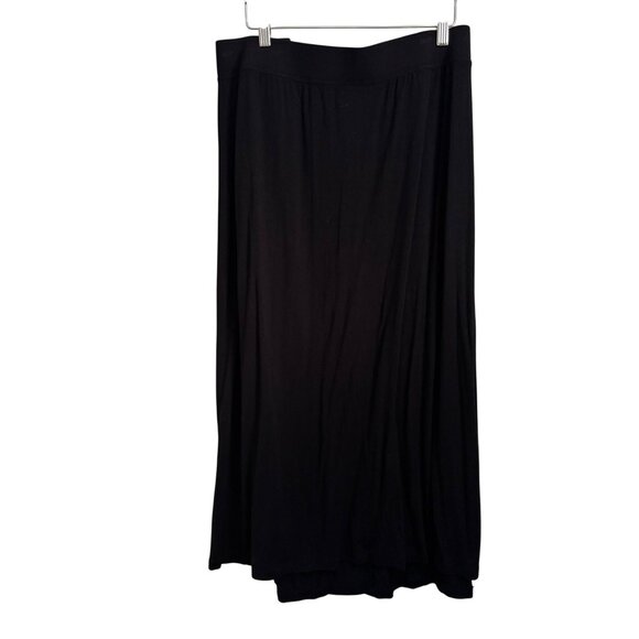 Anywear By Catherines Plus Size Womens Black Maxi Skirt 4X 30/32W Stretch Rayon - Picture 1 of 12